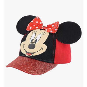 NWT Disney Minnie Mouse Adjustable Girl Hat Ears And Bow Cap